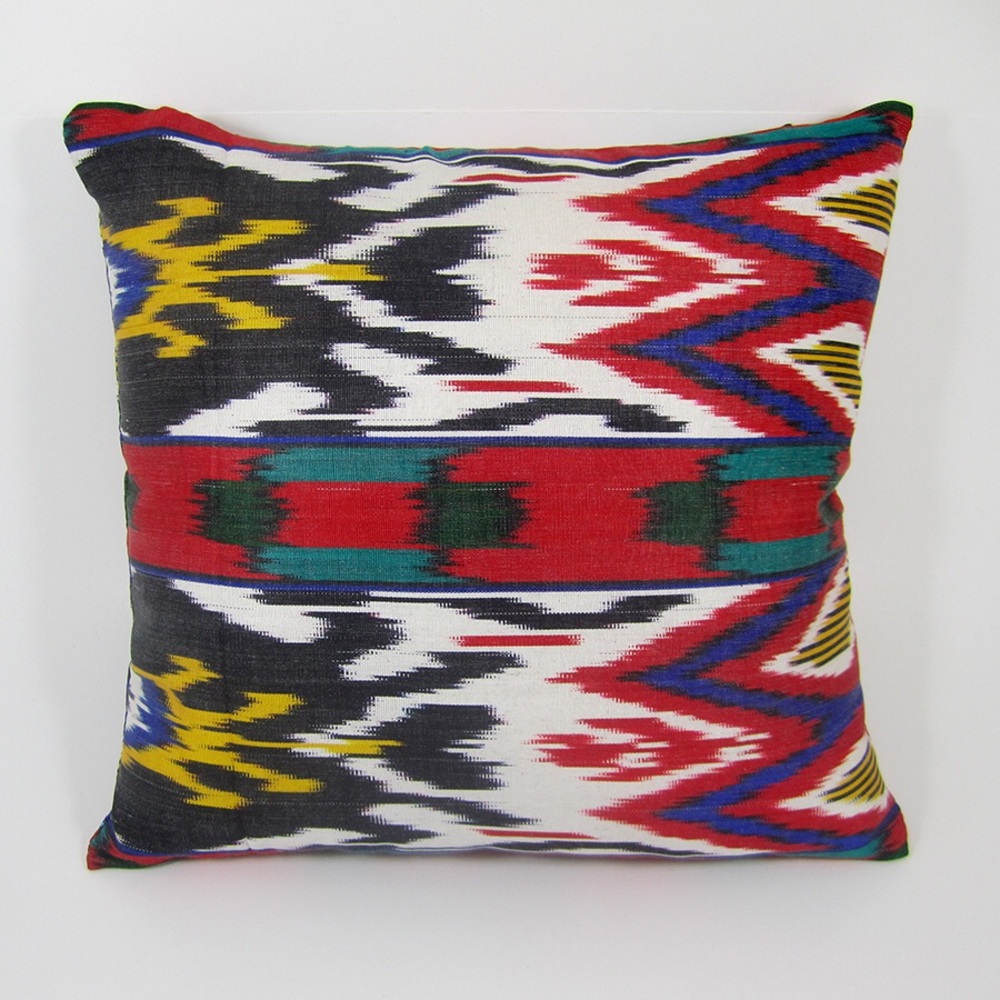 Multi colored ikat print pillowcase